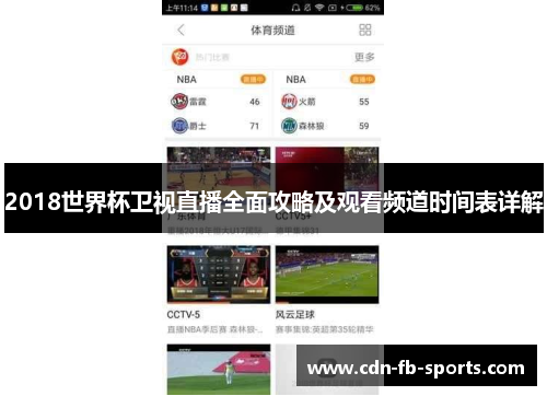 2018世界杯卫视直播全面攻略及观看频道时间表详解